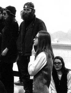 Marilyn Buck (bottom right) and others at SDS Conference 1969