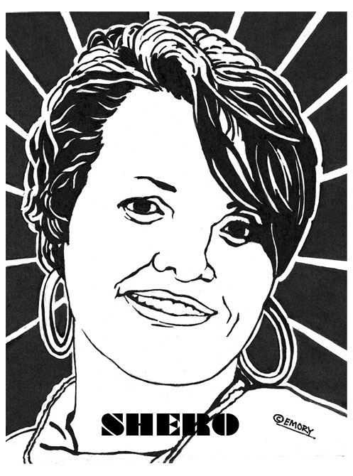 Marilyn Buck portrait by Emory Douglas