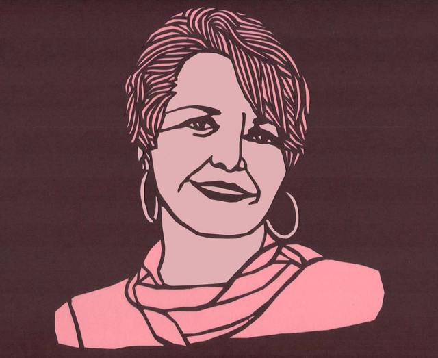 Papercut portrait of Marilyn Buck